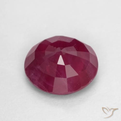 Rubí Rojo medio natural de 0.73 ct, Redondo, VS-SI