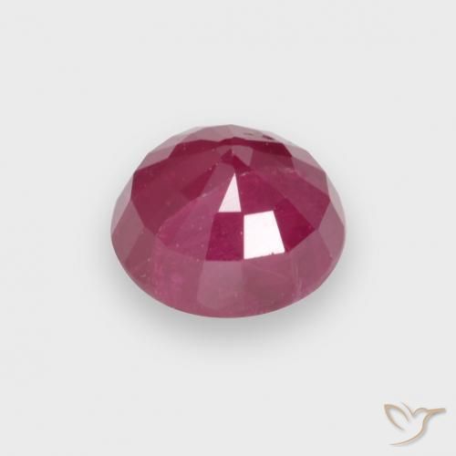 Rubí Carmesí intenso natural de 0.91 ct, Redondo, VS-SI