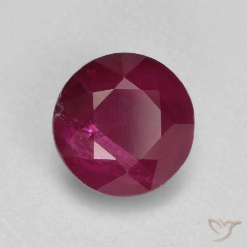Rubí Rojo medio natural de 0.94 ct, Redondo, SI