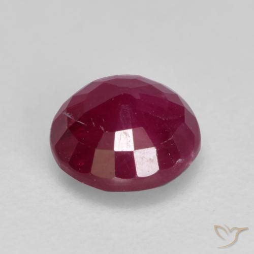 Rubí Rojo medio natural de 0.94 ct, Redondo, SI