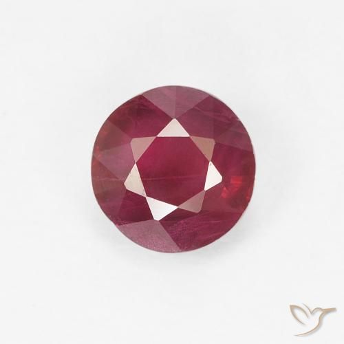 0.84ct Natural Rojo oscuro Rubí, Redondo, VS-SI