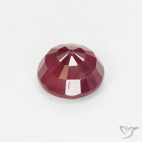Rubí Rojo oscuro natural de 0.84 ct, Redondo, VS-SI