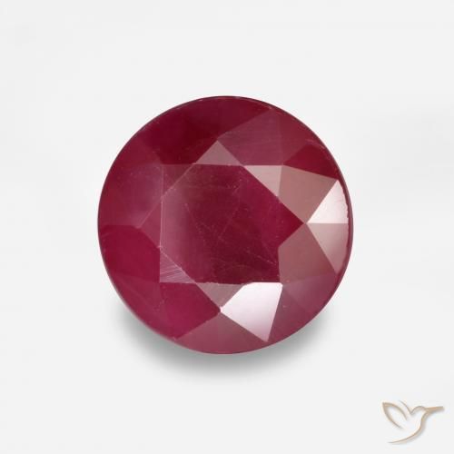 Rubí Rojo oscuro natural de 1.03 ct, Redondo, VS-SI
