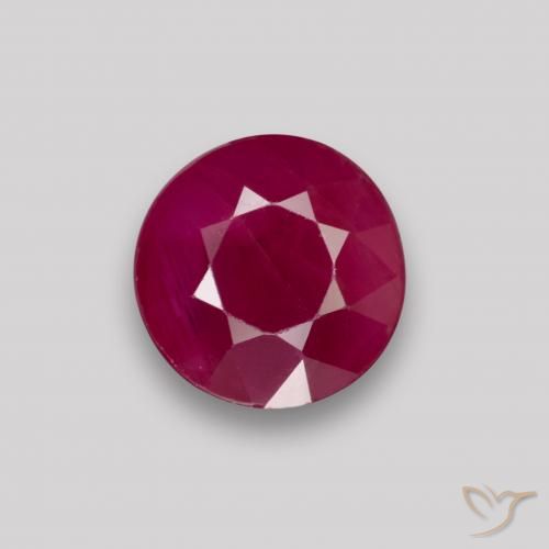 0.87ct Natural Rojo vino Rubí, Redondo, VS-SI