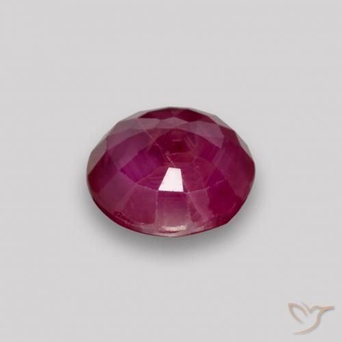 Rubí Rojo vino natural de 0.87 ct, Redondo, VS-SI