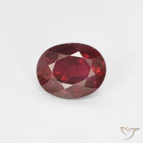 Rubí Rojo claro natural de 0.44 ct, Ovalada, VS-SI