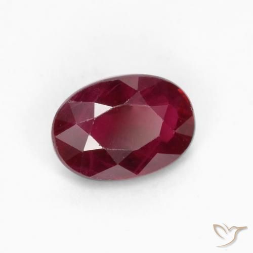 Rubí Rojo oscuro natural de 0.55 ct, Ovalada, VS-SI