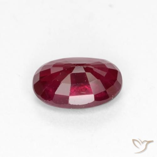 Rubí Rojo oscuro natural de 0.55 ct, Ovalada, VS-SI