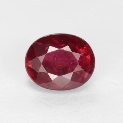 Rubí Rojo medio natural de 0.46 ct, Corte Óvalo, VS-SI