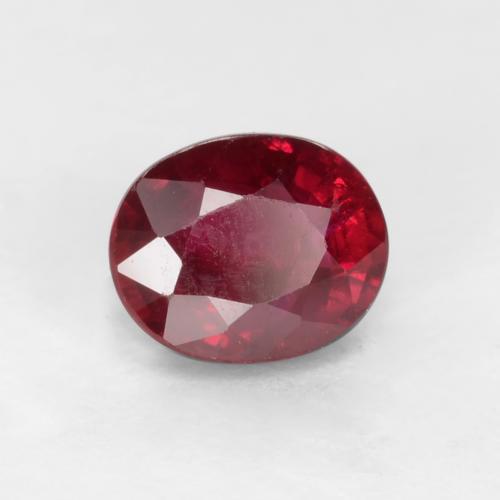 Rubí Rojo medio natural de 0.46 ct, Corte Óvalo, VS-SI
