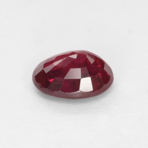 Rubí Rojo medio natural de 0.46 ct, Corte Óvalo, VS-SI