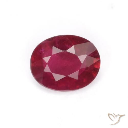 Rubí Rosado rojizo intenso natural de 0.35 ct, Ovalada, VS-SI
