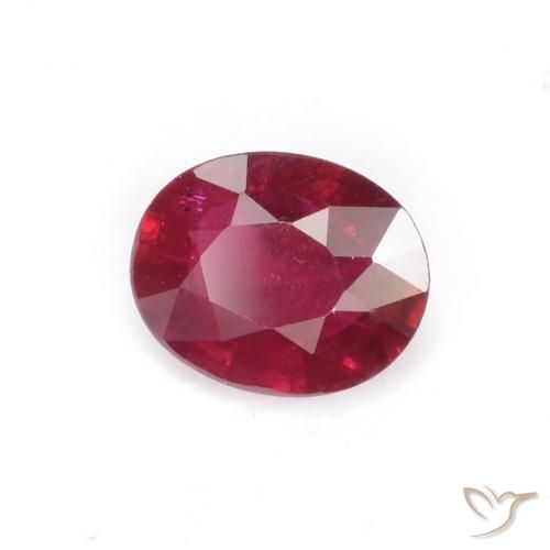 Rubí Rosado rojizo intenso natural de 0.35 ct, Ovalada, VS-SI