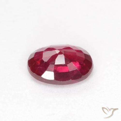 Rubí Rosado rojizo intenso natural de 0.35 ct, Ovalada, VS-SI