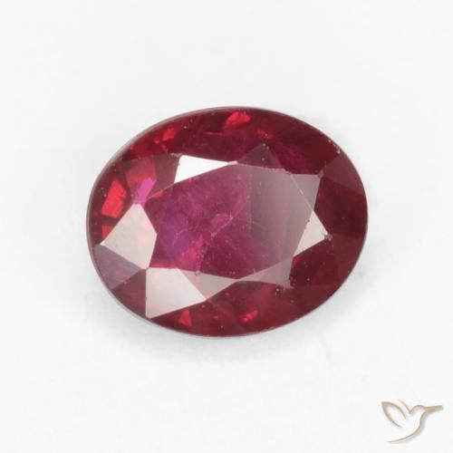 Rubí Rojo oscuro natural de 0.47 ct, Ovalada, VS-SI