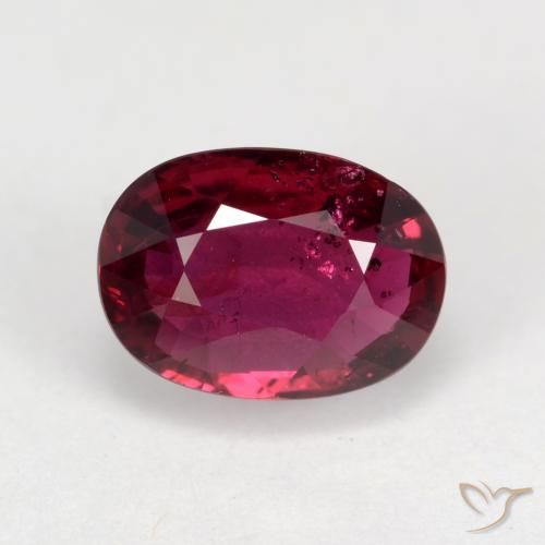 Rubí Rojo grosella natural de 1.37 ct, Ovalada, VS-SI