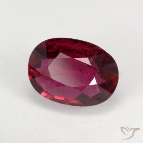 Rubí Rojo grosella natural de 1.37 ct, Ovalada, VS-SI