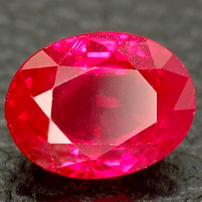 Rubí rojo natural de 1,03 ct, corte óvalo, VS-SI