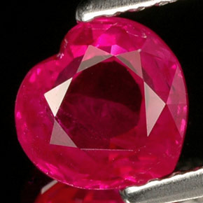 Rubí rosa natural de 1,10 ct, forma de corazón, VVS-VS