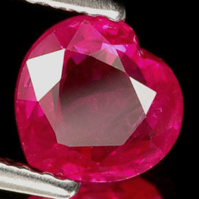 Rubí rosa natural de 1,10 ct, forma de corazón, VVS-VS