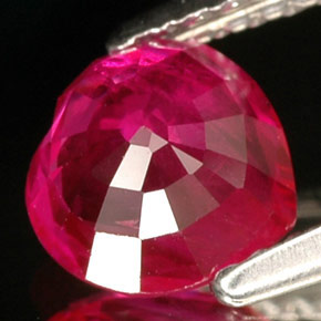 Rubí rosa natural de 1,10 ct, forma de corazón, VVS-VS