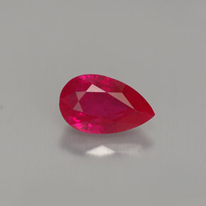 Rubí rojo natural de 1,07 ct, en forma de pera, VS