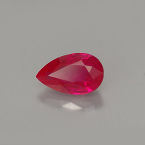 Rubí rojo natural de 1,07 ct, en forma de pera, VS