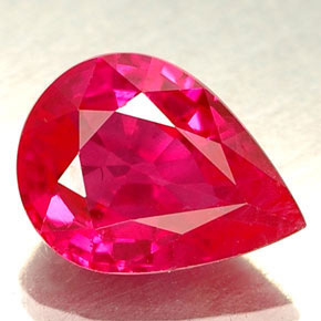 Rubí rosa natural de 1,04 ct, en forma de pera, VS