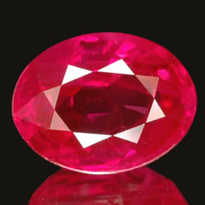 Rubí rosa natural de 1,03 ct, corte óvalo, VVS-VS