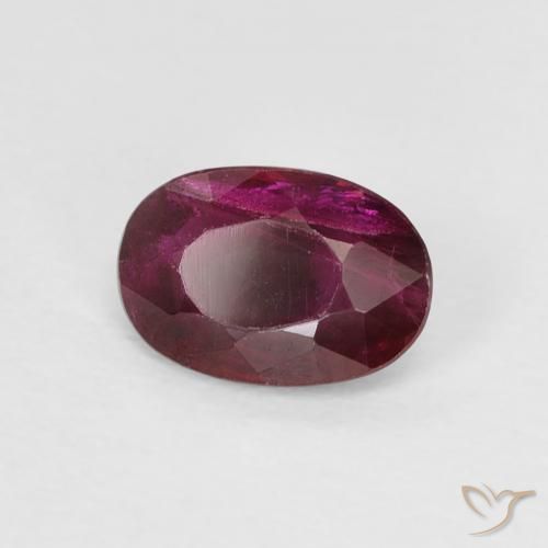 Rubí Rojo medio natural de 0.53 ct, Ovalada, VS-SI