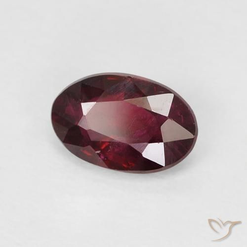 Rubí Rojo oscuro natural de 0.49 ct, Ovalada, VS-SI