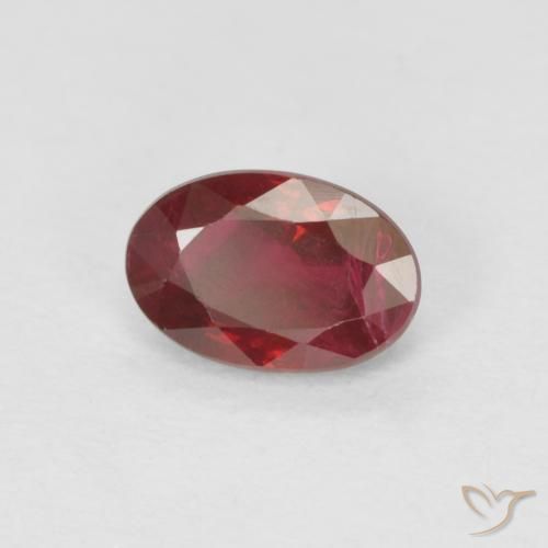 Rubí Rojo vino natural de 0.55 ct, Ovalada, VS-SI