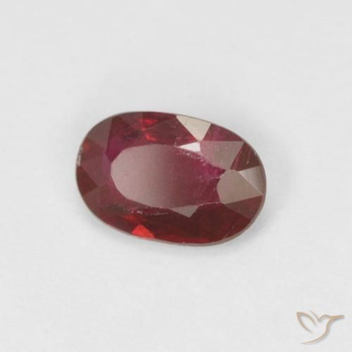 Rubí Rojo vino natural de 0.49 ct, Ovalada, VS-SI