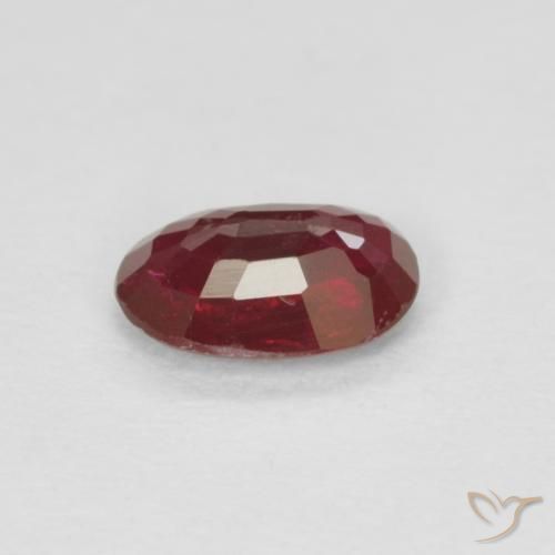 Rubí Rojo vino natural de 0.49 ct, Ovalada, VS-SI