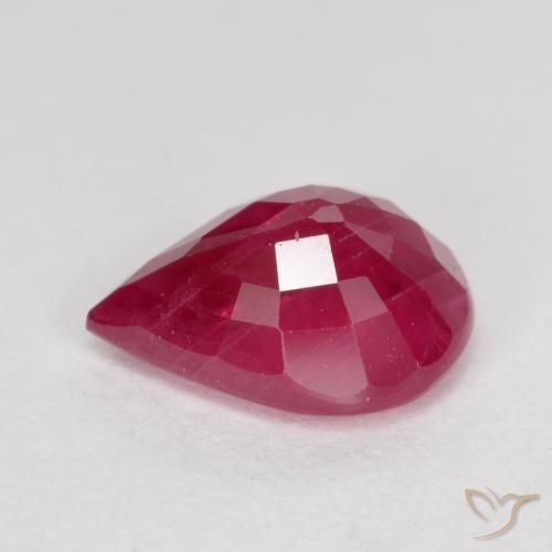 Rubí Rojo medio natural de 1.04 ct, En forma de pera, VS-SI