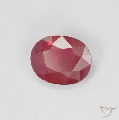 Rubí Rojo medio natural de 1.02 ct, Ovalada, VS-SI