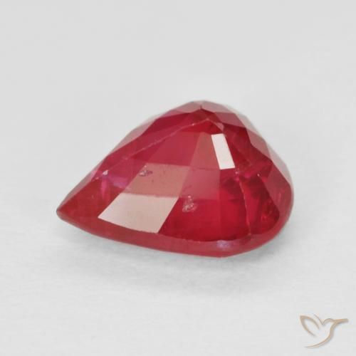 Rubí Rosado rojizo intenso natural de 1.19 ct, En forma de pera, VS-SI