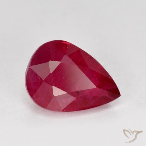 Rubí Rojo mermelada natural de 1.08 ct, En forma de pera, VS-SI