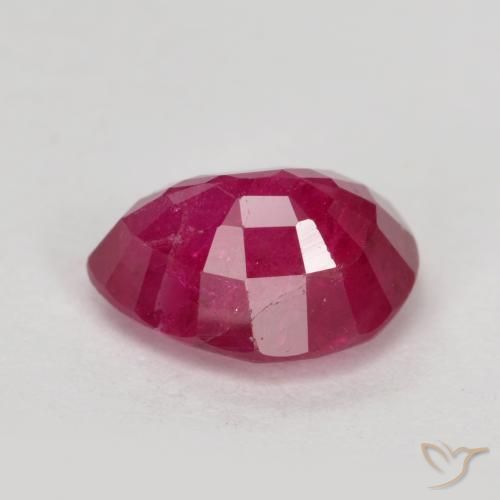 Rubí Rojo medio natural de 1.39 ct, En forma de pera, VS-SI