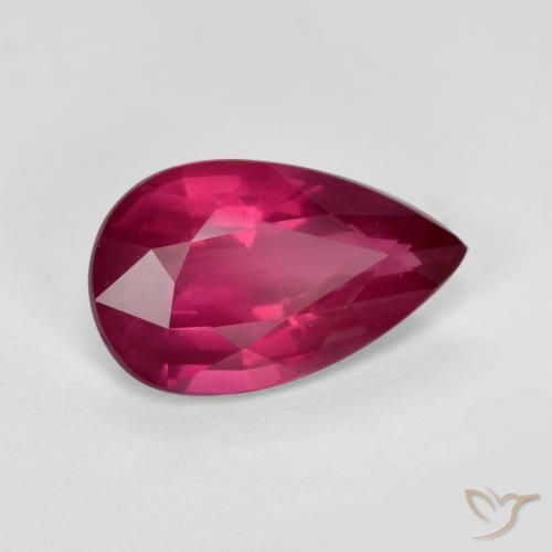Rubí Rojo frambuesa natural de 2.36 ct, En forma de pera, VS-SI