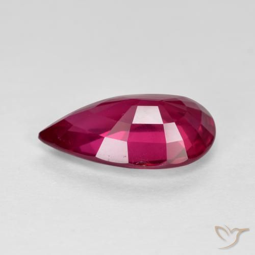 Rubí Rojo frambuesa natural de 2.36 ct, En forma de pera, VS-SI