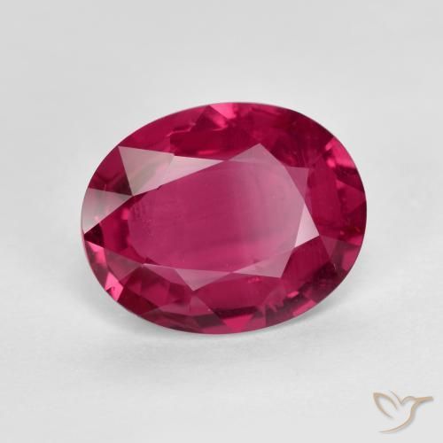 Rubí Rosado rojizo intenso natural de 2.00 ct, Ovalada, VS-SI