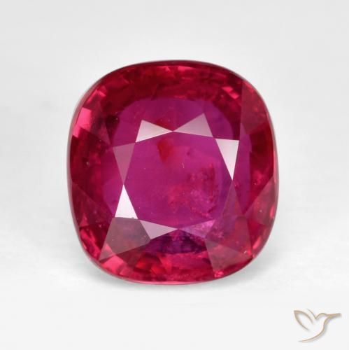 2.02ct Natural Rojo rosado Rubí, Forma Cojín, SI
