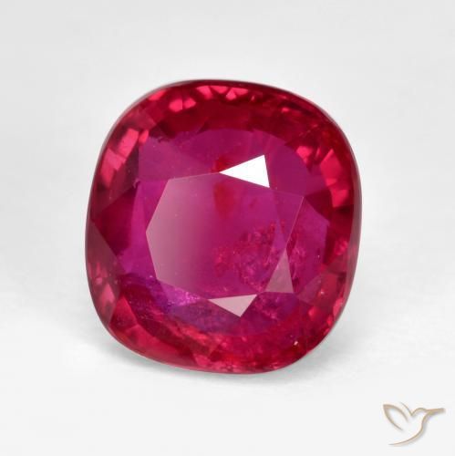 Rubí Rojo rosado natural de 2.02 ct, Forma Cojín, SI
