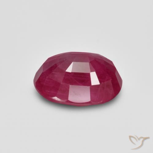 Rubí Rojo oscuro medio natural de 1.38 ct, Ovalada, VS-SI