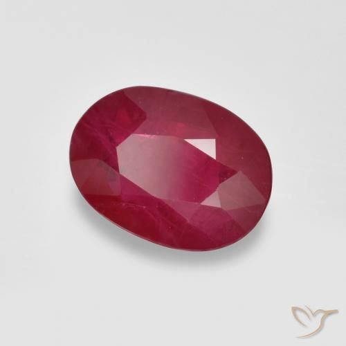 Rubí Rojo mermelada natural de 1.06 ct, Ovalada, SI