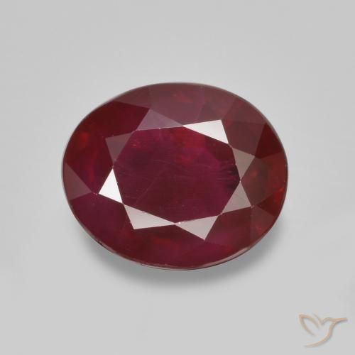 1.07ct Natural Rojo oscuro Rubí, Ovalada, SI