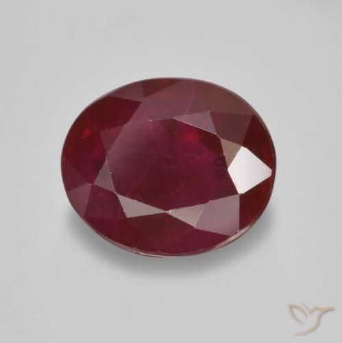 Rubí Rojo oscuro natural de 1.07 ct, Ovalada, SI