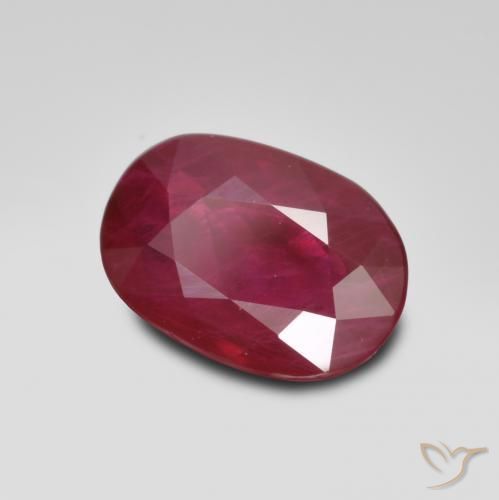 Rubí Rojo oscuro natural de 1.03 ct, Ovalada, VS-SI