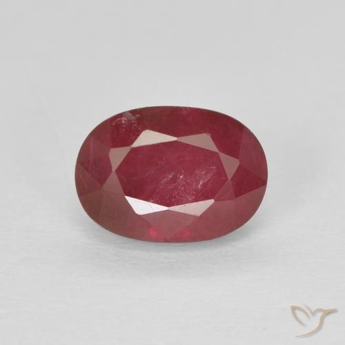 1.33ct Natural Rojo oscuro Rubí, Ovalada, VS-SI